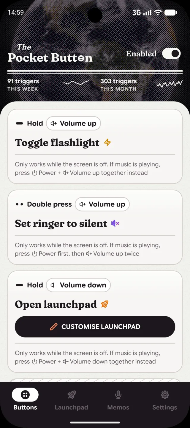 Pocket Button screenshot